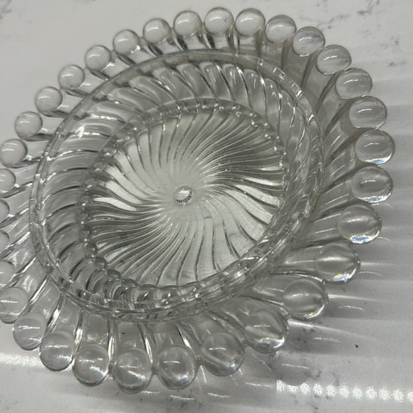 Vintage small dish Swirl and Ball Clear - Picture 5 of 7